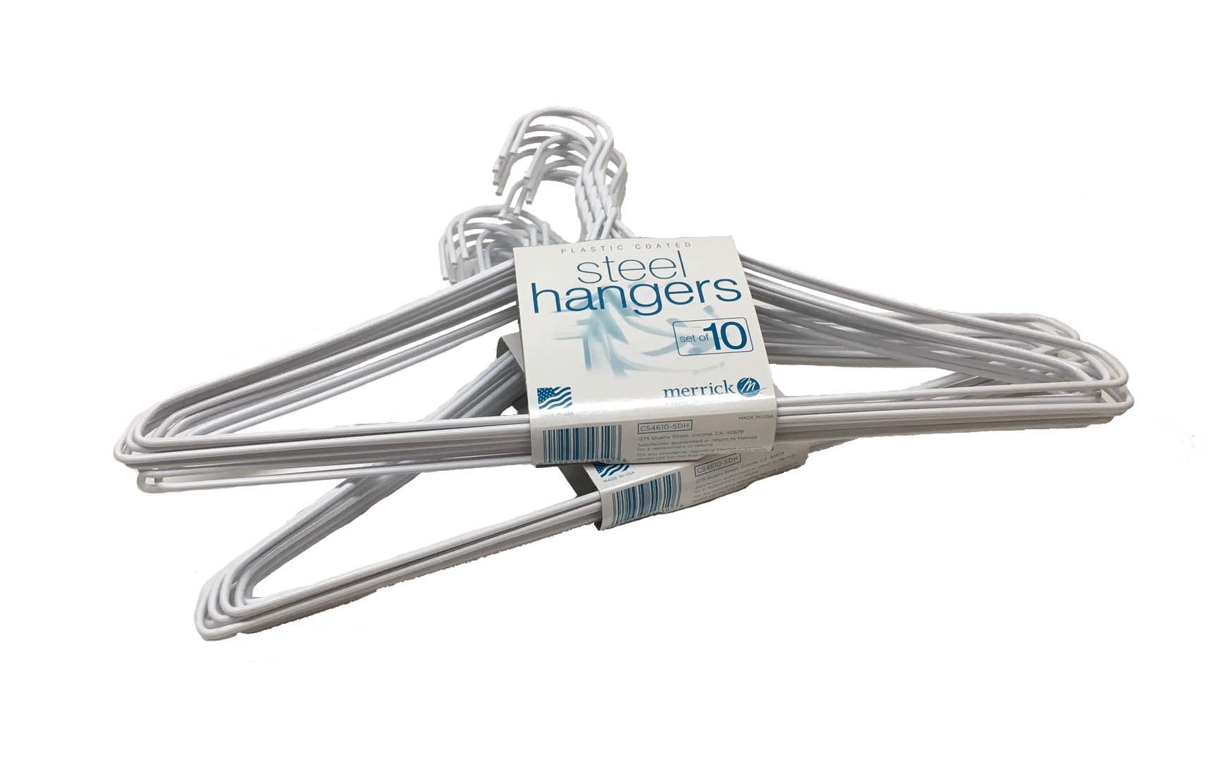 20 Sets of Vinyl Coated Heavy Duty Wire Cloth Hanger Plastic Coated