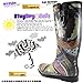 Women's Puddles Rain and Snow Boot Multi Color Mid Calf Knee High Rainboots,Monet 8 B(M) US