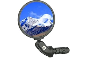 BriskMore Bike Bar End Mirror for Scooter Electric Bikes - HD Glass Convex Lens Rearview Mirror, Safe Cycling, Easy to Instal