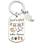 Celunux Cute Cat Keychain Cat Themed Gifts For Women Cats Lover Gifts For Women Girl Cats Mom Gift For Birthday Christmas Mothers Day Present Ideas Stocking Stuffers