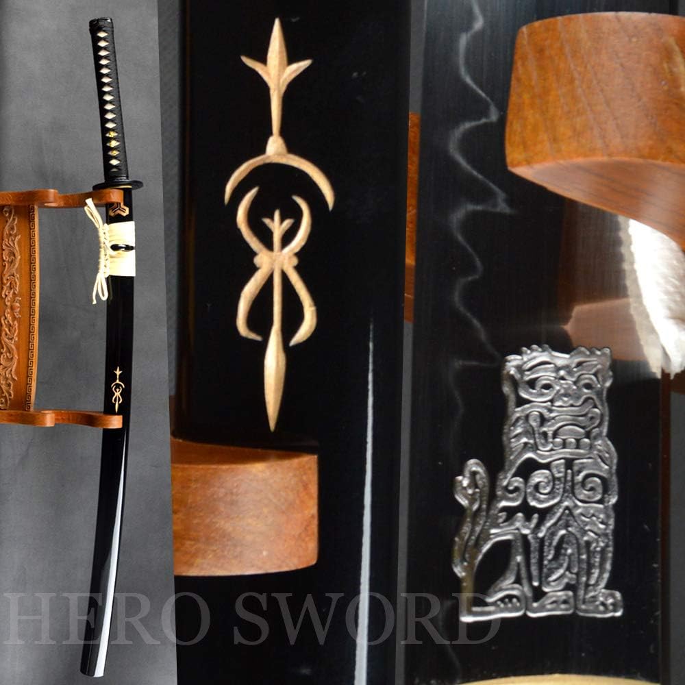 Handmade Kill Bill Japanese Samurai Sword Traditional Clay Tempered T1095 High Carbon Steel Katana Set Real Razor Sharp Combat Ready