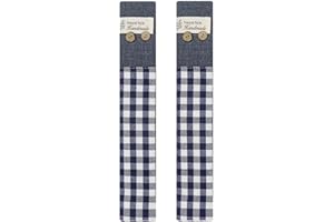 AGIRLVCT 2 Pack Refrigerator Door Handle Covers, Protective Electrical Kitchen Appliances Gloves Fridge Microwave Dishwasher Door Cloth Protector, Anti-Static Stains for Fridge Dishwashers (Grid Blue)