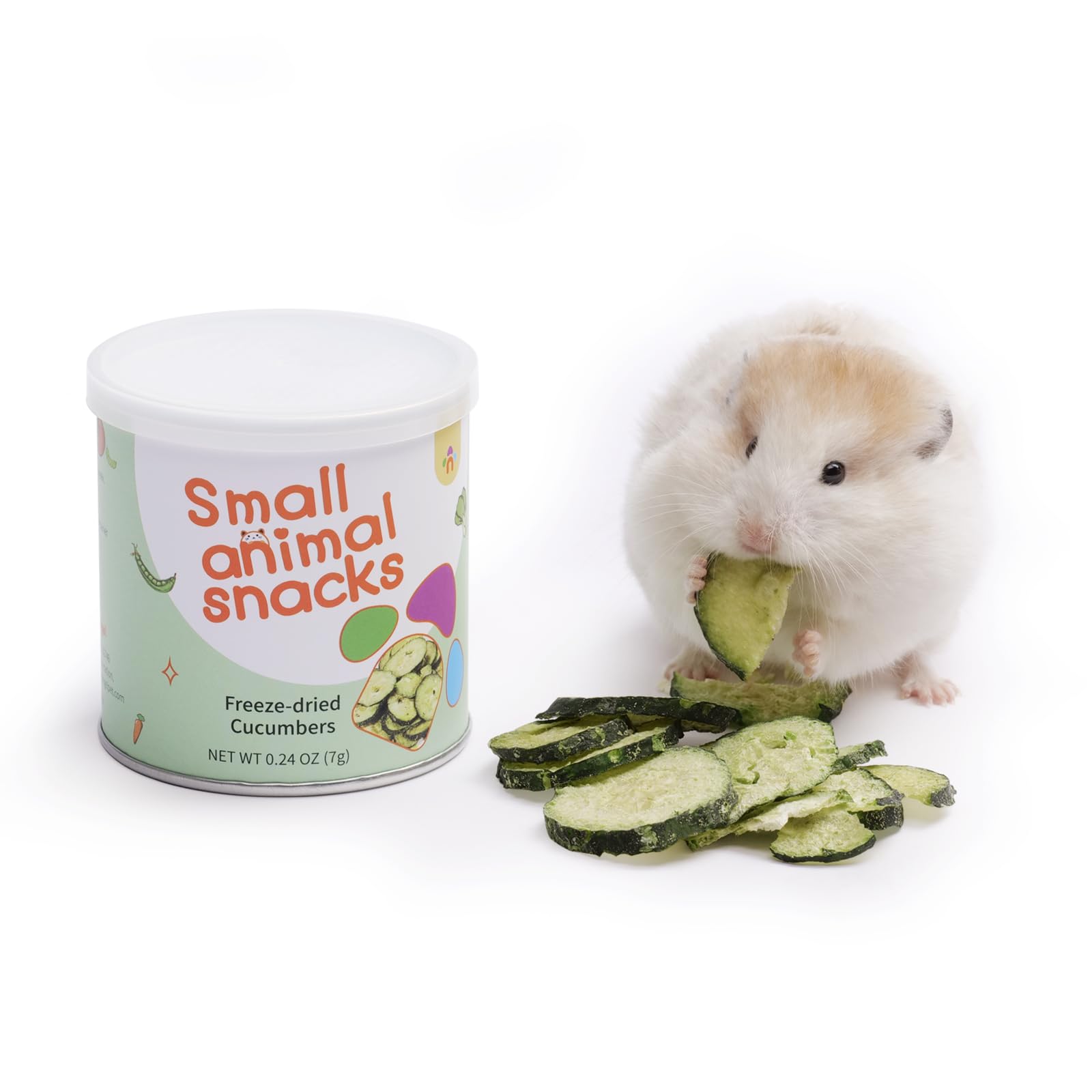 Niteangel Hamster Snack & Treats Toy - Small Animal Natural Treat for Dwarf Syrian Robo Hamsters Gerbils Mice Lemmings Degus or Other Small-Sized Pets (Freeze-dried Cucumbers)