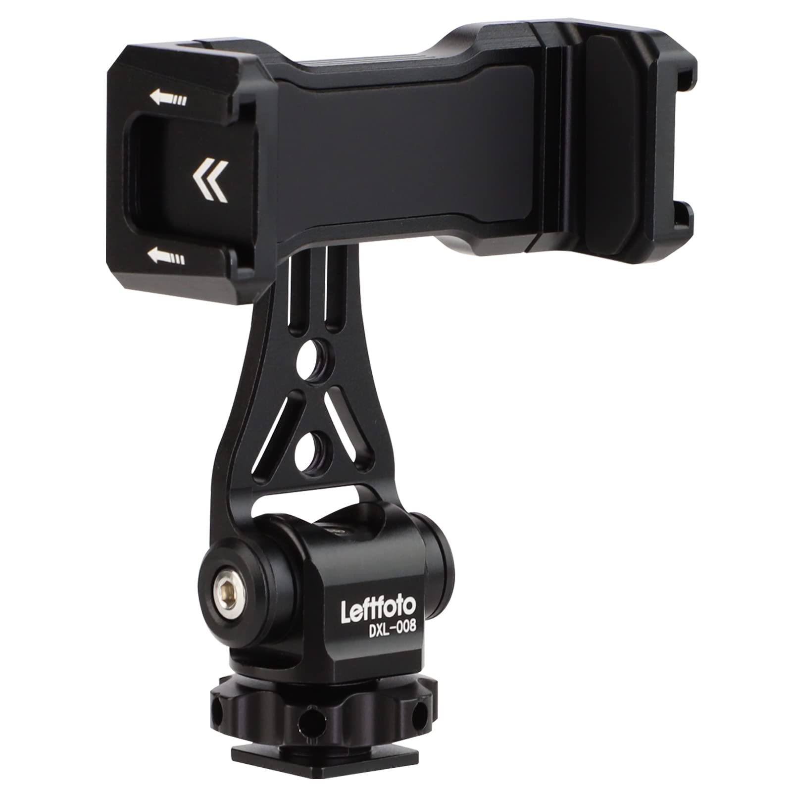 LEFTFOTO Multifunctional Universal Aluminum Phone Mount Adapter,Phone Tripod Mount with Cold Shoe & 1/4" Thread,Phone Holder Fit for Smartphone, iPhone, Cell Phone