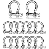 DNVOTRES 14 PCS Anchor Shackle 5/16 Bow Shackle M8 Screw Shackle 304 Stainless Steel Chain Shackles Clevis Heavy Duty Screw Pin Shackles for Anchor, Towing, Off Road Recovery