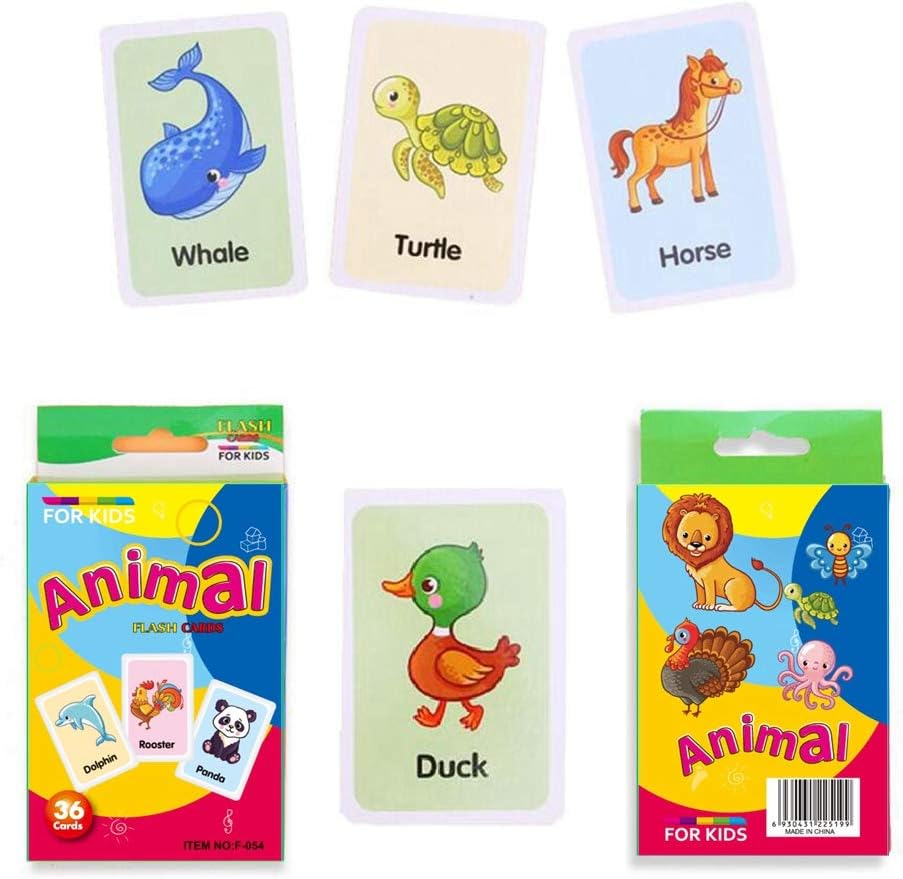 Amazon フラッシュカード 英語 勉強カード ゲーム 動物 カラー 知育 子供 2セット 約72枚 英語 外国語 おもちゃ
