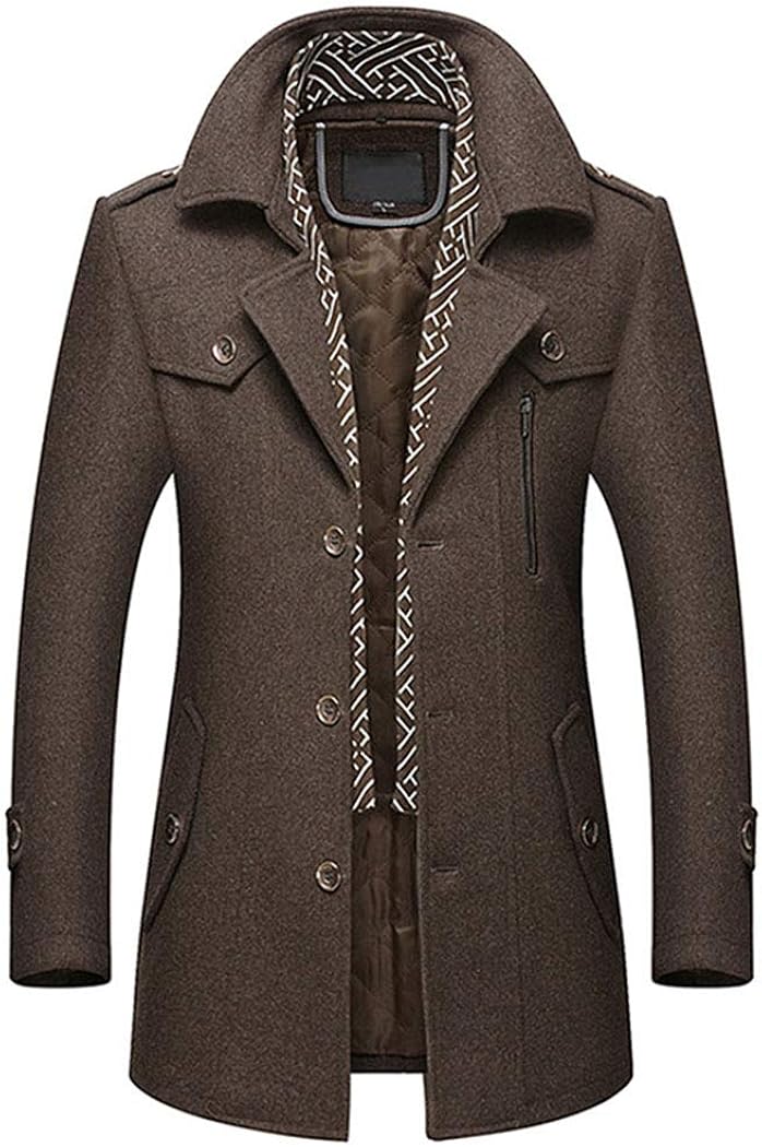 CURT SHARIAH Herren Winter Warm Wollmantel Kurzmantel Business