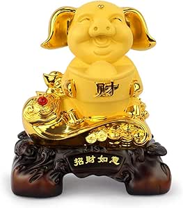 ZHTY Estatua de Resina Dorada de Feng Shui Zodiaco Chino Esculturas de