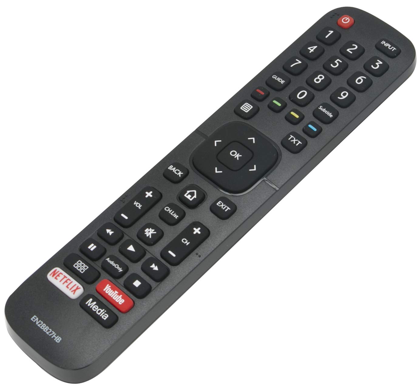 ALLIMITY EN2BB27HB EN2BB27H Remote Control Replaced for Hisense TV with Youtube Netflix Media Buttons H32A5600 H32AE5500 H39A5600 H39AE5500 H43A5600 H43A6100 H43AE5500 H43AE6030 H50A6100