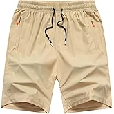 XiaoLongRen Boys Lightweight Athletic Running Shorts Quick Dry Workout Shorts for Gym Shorts Hiking with Zipper Pockets