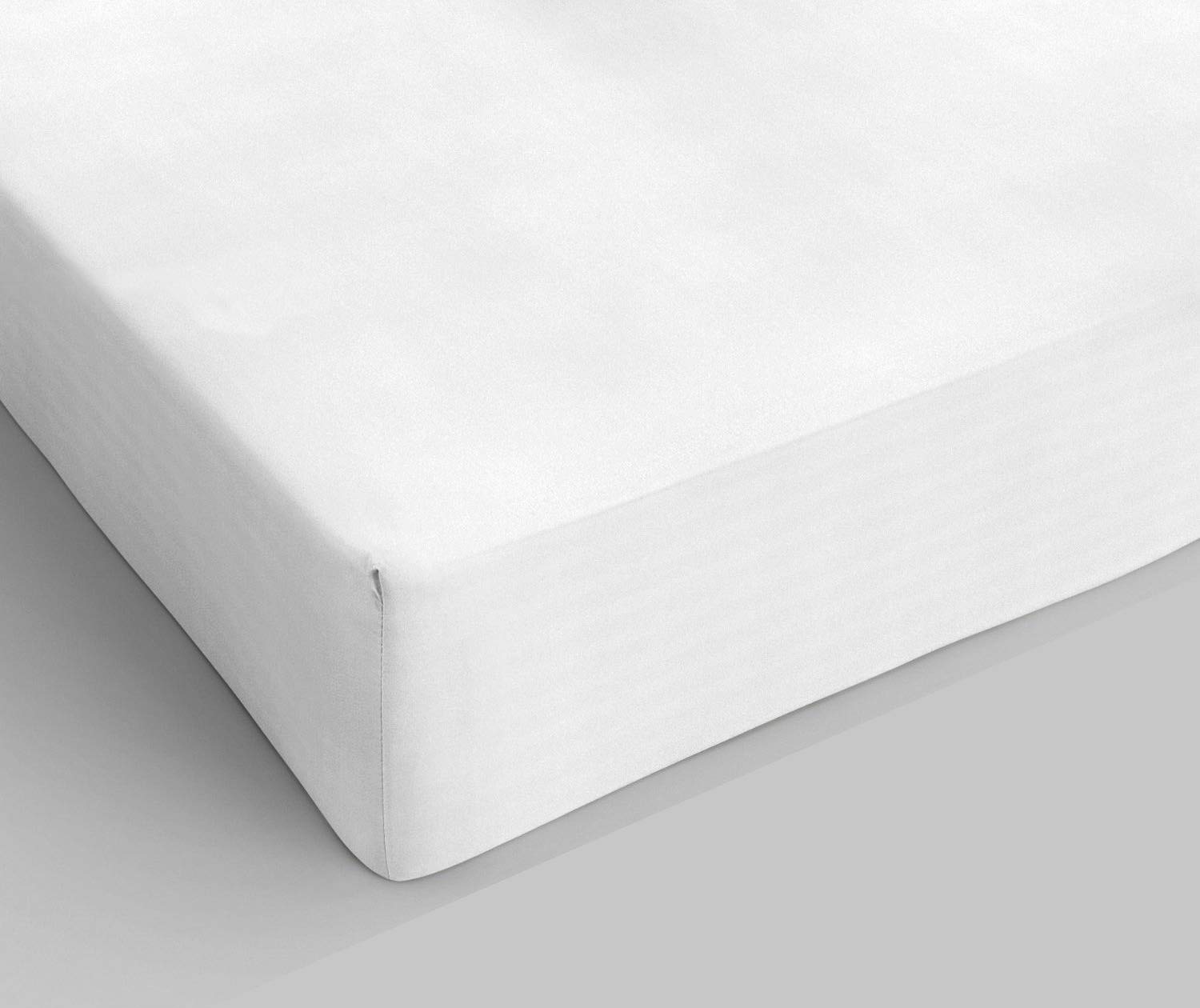 Italian Bed Linen Fitted Sheet "Elegant" with Corner, Microfiber, Small double, White