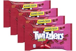 MUNCHIQUE Licorice Candy Nibz – Cherry Flavored, 4 x 4.28oz King Size Bags (17.12oz Total) – Chewy Red Bites, Low Fat, Retro Sweet Snack, Kosher, Halloween