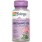 SOLARAY Oregano Oil 57 mg - Oil of Oregano Softgels - Herbal Supplements for Overall Health and Wellness Support w/ 70% Carvacrol - Extra Virgin Olive Oil Base, 60-Day Guarantee, 60 Serv, 60 Softgels
