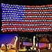 Auelife American Flag Lights, Waterproof American Flag String Light 420 Led Flag Net Lights Indoor Outdoor for Independence Day Memorial Day Fence Yard Garden Festival Christmas Patio Wall Decorations