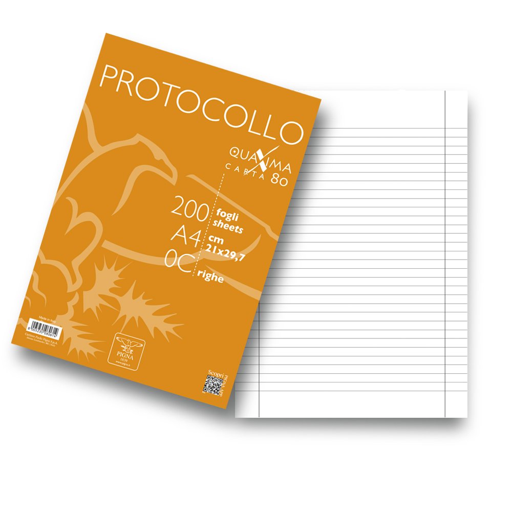 Pigna 02156210C Protocollo in Risma 1 Pack of 200 Sheets