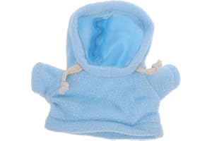 BESPORTBLE Miniature Bear Doll Clothes 20cm Soft Blue Plush Hoodie Replacement Sweater Accessory for Stuffed Animal Decor