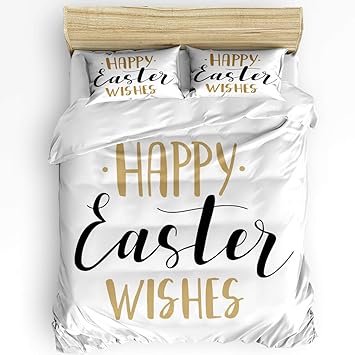 Amazon Com Duvet Cover Set Happy Easter Wishes Ultra Soft And