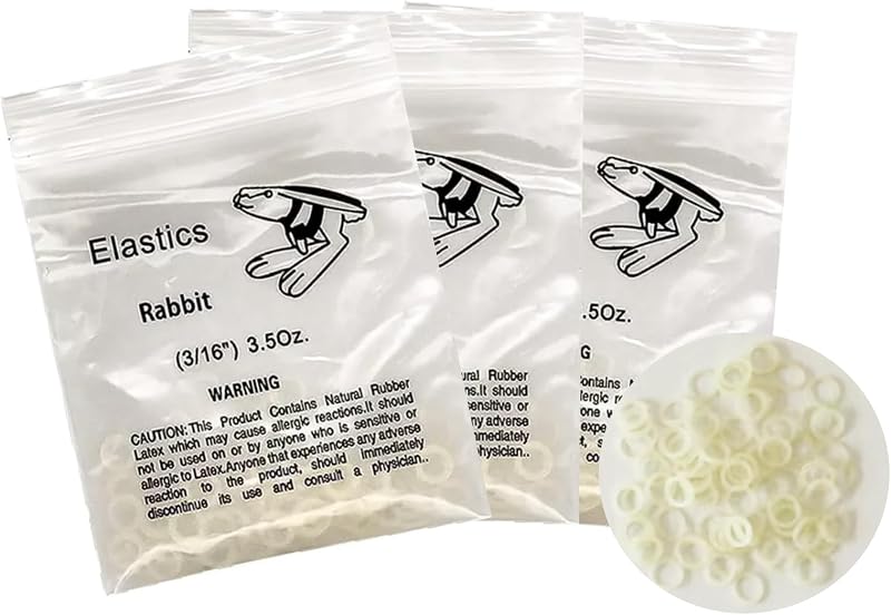 Xumann 300 Pcs Orthodontic Elastic Bands 3/16 for Braces Rabbit