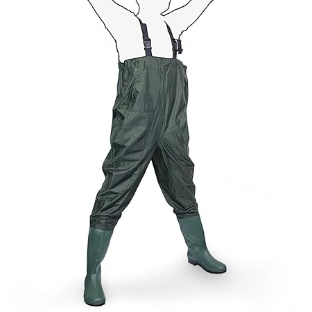 ms-point Wathose Anglerhose Watstiefel Watt Fisch Teich Gummi PVC Nylon Gr. 40-47