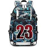 Txiujou Basketball Player 23 Student School Bag, Laptop Backpack, Ultra-Light Travel Bag, For Men And Women (Blue-Green2)