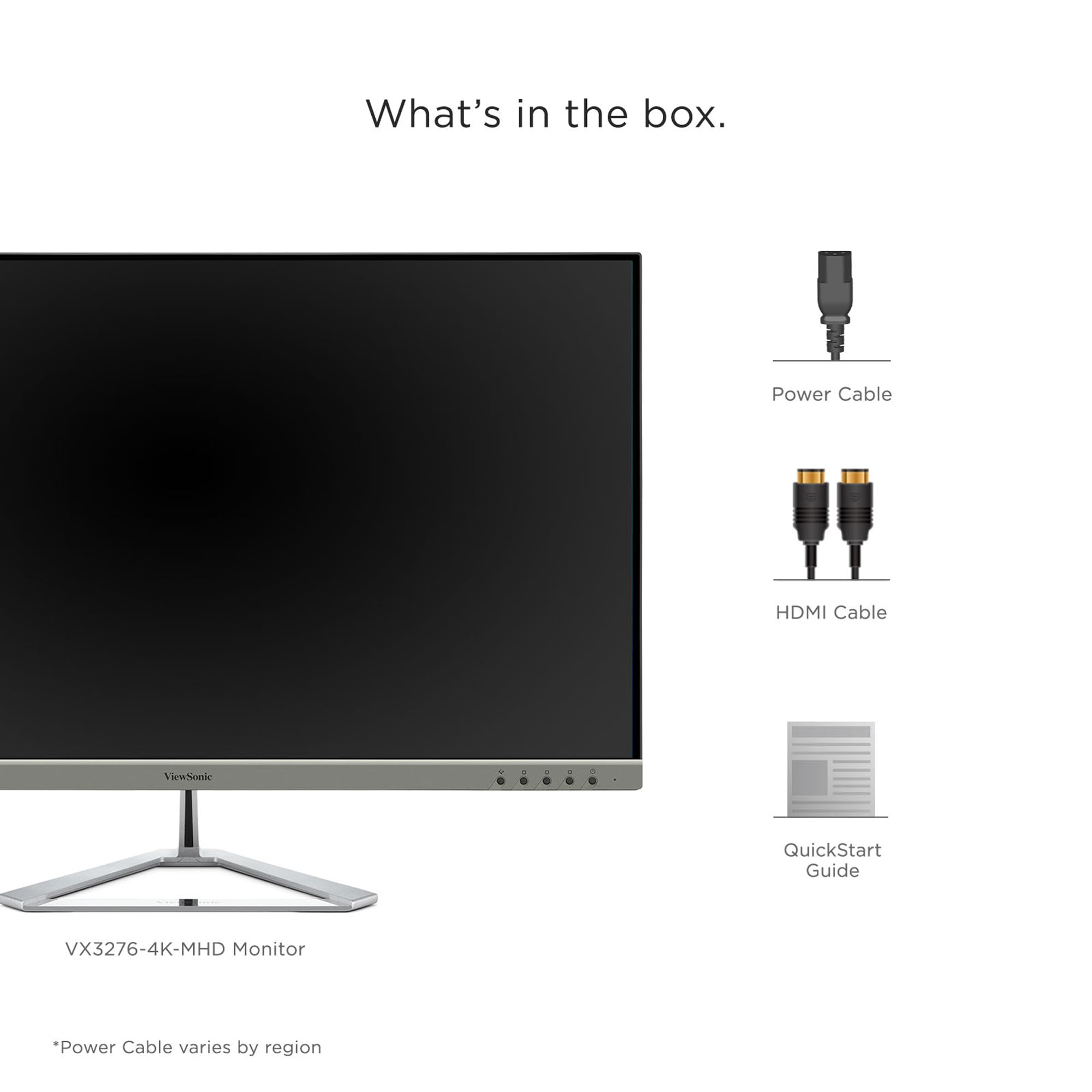 ViewSonic VX3276-4K-MHD 32 Inch 4K UHD Monitor with Ultra-Thin Bezels, HDR10 HDMI and DisplayPort for Home and Office