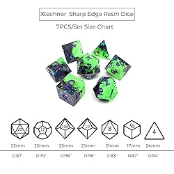 XTechnor DND Dice Set 7PCS Handmade Sharp Edge