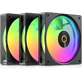 Ocypus Gamma F12 Elite ARGB 120mm PC Case Fan,Transparent Lighting Effects | Up to 1800RPM,9-Blade PWM Silent Computer Cooling Fan,Forward &amp; Reverse Optional for Custom Airflow Setting,BK-3PCS