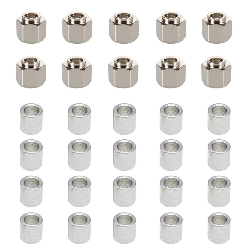 Befenybay 10PCS Hexagonal Eccentric Column, 20PCS Round Column, Height 8mm Inner Hole 5mm for V Wheel 3D Printer Parts (Eccentric Column 8mm Height)