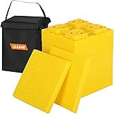 OULEME 12 Pack RV Leveling Blocks, Stackable Jack Blocks, Interlocking Leveling Pads with Carrying Bag, for Camper Travel Tra