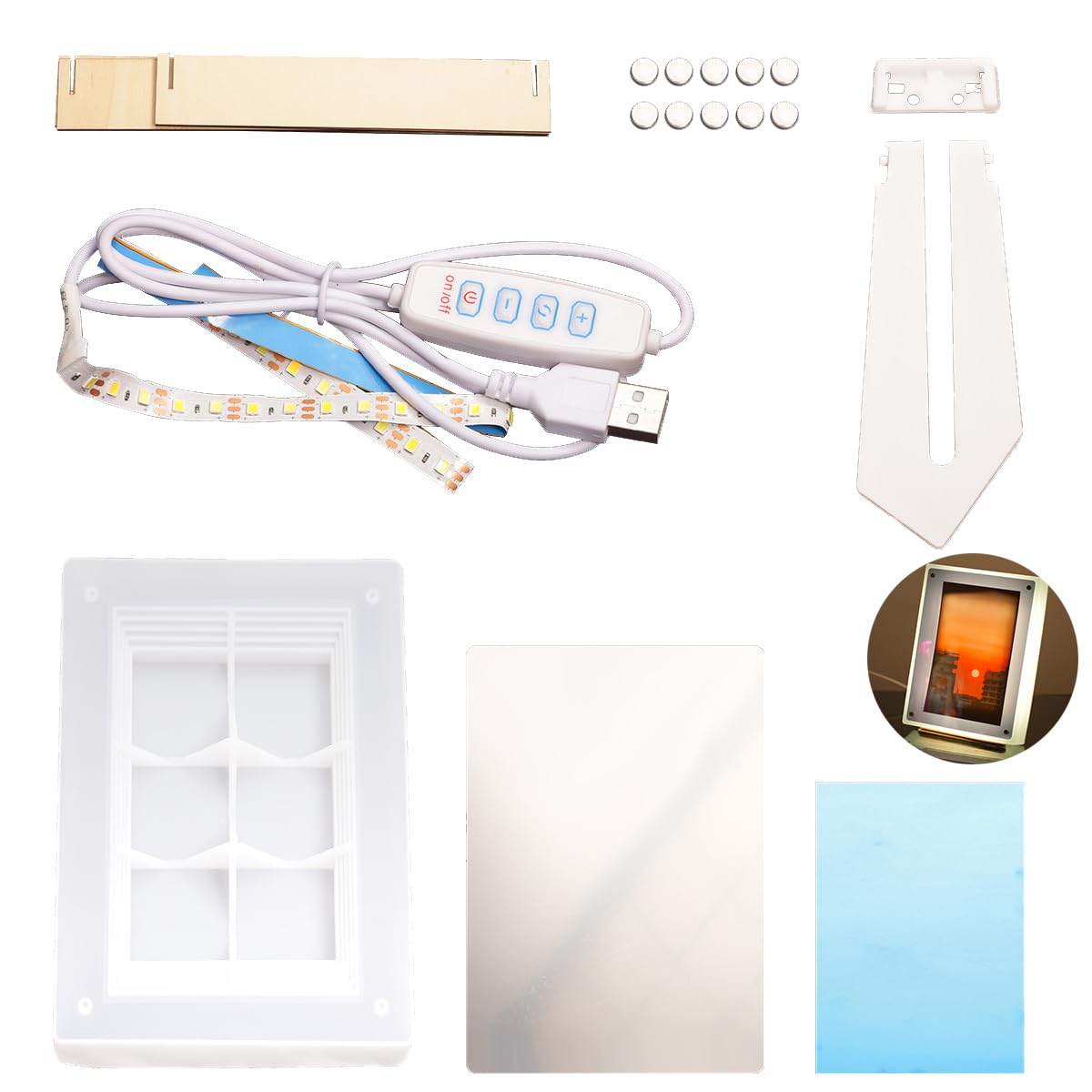 BOSOIRSOU 19 pcs Luminous Photo Frame Resin Casting Mold Set, Rectangle Picture Frame Silicone Molds Epoxy Resin Mould Personalized Photo Mold for DIY Crafts Home Table Crafts Decor Handmade Gifts