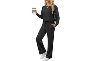 ANRABESS Women's 2 Piece Lounge Sets Casual Travel Outfits Wide Leg Tracksuit Sweatsuits Matching Set 2026 Fall Clothes