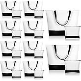 Sanwuta 20 Pcs Large Blank Canvas Tote Bags and Makeup Bags Blank Reusable Grocery Luggage Canvas Tote with Handles (Urban Minimalist Duo)