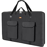 TreochtFUN Portfolio folder for artwork,artist Portfolio Case 23 X 31.5 In, Portfolio Bag A2 With Shoulder Strap, Art Carry Bag For Large Drawing Paper Post Board Supplies .(Black)