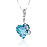 PeliZen Heart Shaped Zircon Necklace for Women, Cubic Zirconia Pendant Necklace, Elegant Dainty Jewelry Gift for Her, 16"+2" Adjustable Chain, Valentine's Day, Birthday Gift