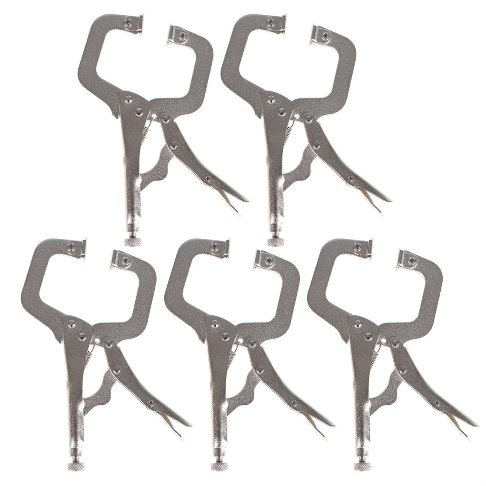 Photo 1 of findmall 5Pcs 6 Inch Locking C Clamps with Swivel Pads Heavy Duty C-Type Locking Plier Table and Tool Vise Grip for Shop Home Farm and Automotive DIY Woodworking Welding Cabinetry Pocket Hole Joinery