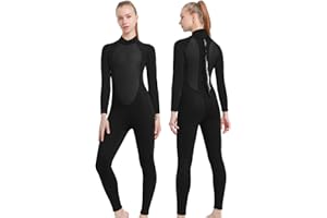 REALON Full Mens Womens Wetsuit 3mm Neoprene Diving Scuba Swimming Thermal Wet Suits Front/Back Zipper Cold Water Warm Swimsuit