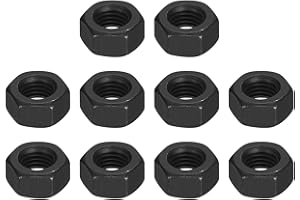 uxcell 5/16-24 Hex Nuts, Carbon Steel Grade 8.8 Black Oxide Hexagon Nut for Screw Bolt, 10 of Pack