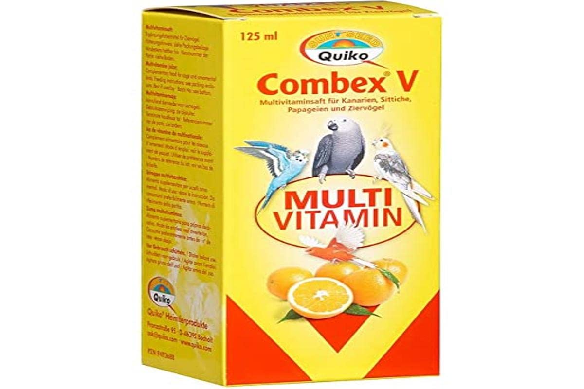 Vitacombex V Multivitamin Liquid 125 ml - for pet birds & chickens - For an optimal vitamin supply - Promotes health and condition - for young and adult birds