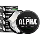 Fully Loaded Alpha Nootropic Pouches (Wintergreen) - 5 Cans - 15 Pouches per can - Effective Nootropic Delivery, Nic Pouch Replacement - Faster Absorption, Alpha GPC, L-Tyrosine, GABA