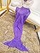 Coroler® Lovely Purple Mermaid Tail Crochet Blanket All Seasons Soft Warm Sleeping Bags