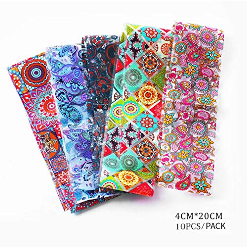 image for DAGEDA 1 Pack of 10 Pcs Glitter Nail Art Stickers Nail Transfer Foil W
