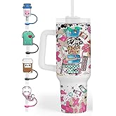 Fancyfams Nurse Gifts for Women, 40oz Stainless Steel Travel Tumbler with Handle, Lid, Nurses, Practitioner, Registered RN, Student Single Cup, Lpn Cool Appreciation Mug (1 Tumbler + Accessories)