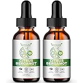 2 Packs 5000mg Citrus Bergamot Liquid Drops-2X Absorption- Cholesterol Lowering Supplement w Soursop, Red Yeast Rice, Olive Leaf, Hight Cholesterol -Soursop Bitters Liquid-Heart & Immune Support