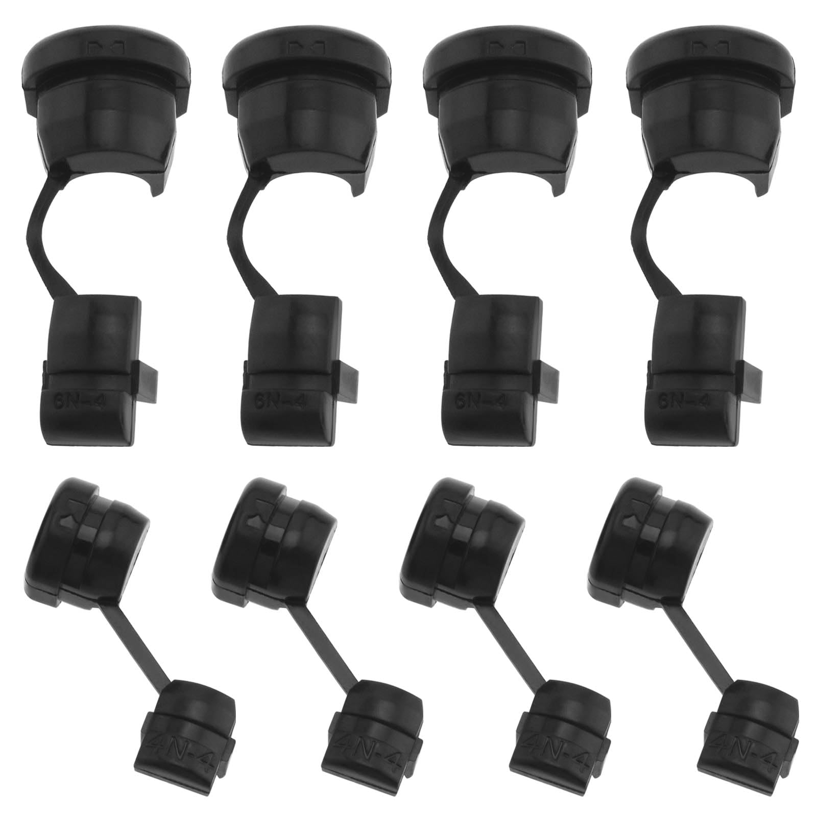 ECSiNG 8Pcs Black Round Strain Relief Bushing Electric Cable Protection Cord Buckle (4pcs 6N-4 and 4pcs 4N-4) Strain Relief Bush Grommet