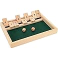 Toyrific Shut The Box Game for 2 Players, Wooden Table Dice Classic Kids Family Travel Game