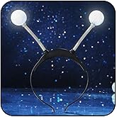 Sixexey Light Up Alien Headband LED Martian Antenna Hair Band Space Costume Hair Accessories for Halloween Party