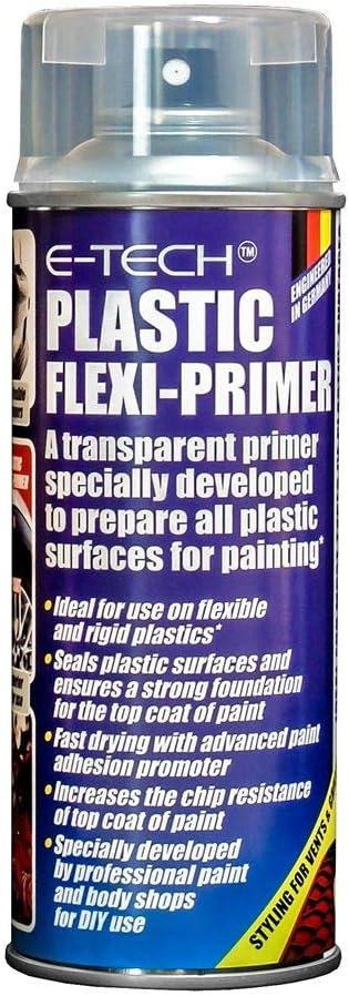 E-TECH ER00110 Plastic Transparent Flexi-Primer Spray Paint 400ml, 434 g (Pack of 1)