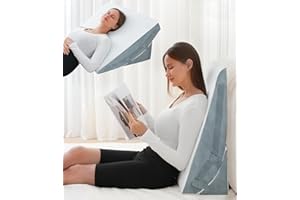 FSCGIFE Bed Wedge Pillow for Sleeping 12 Inch 10inch 8/7.5inch Adjustable Memory Foam Triangle Wedge Pillow for After Surgery