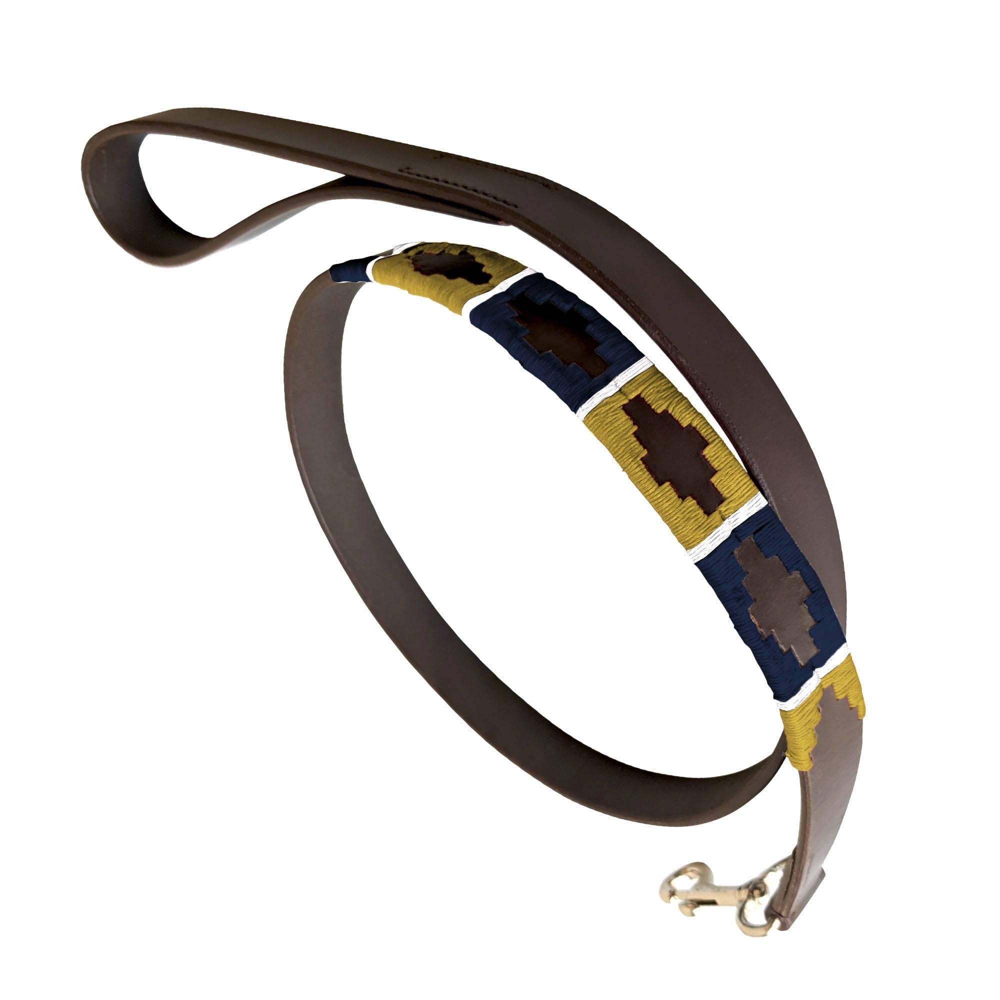 Carlos Diaz Genuine Leather Waxed Embroidered Polo Dog Lead