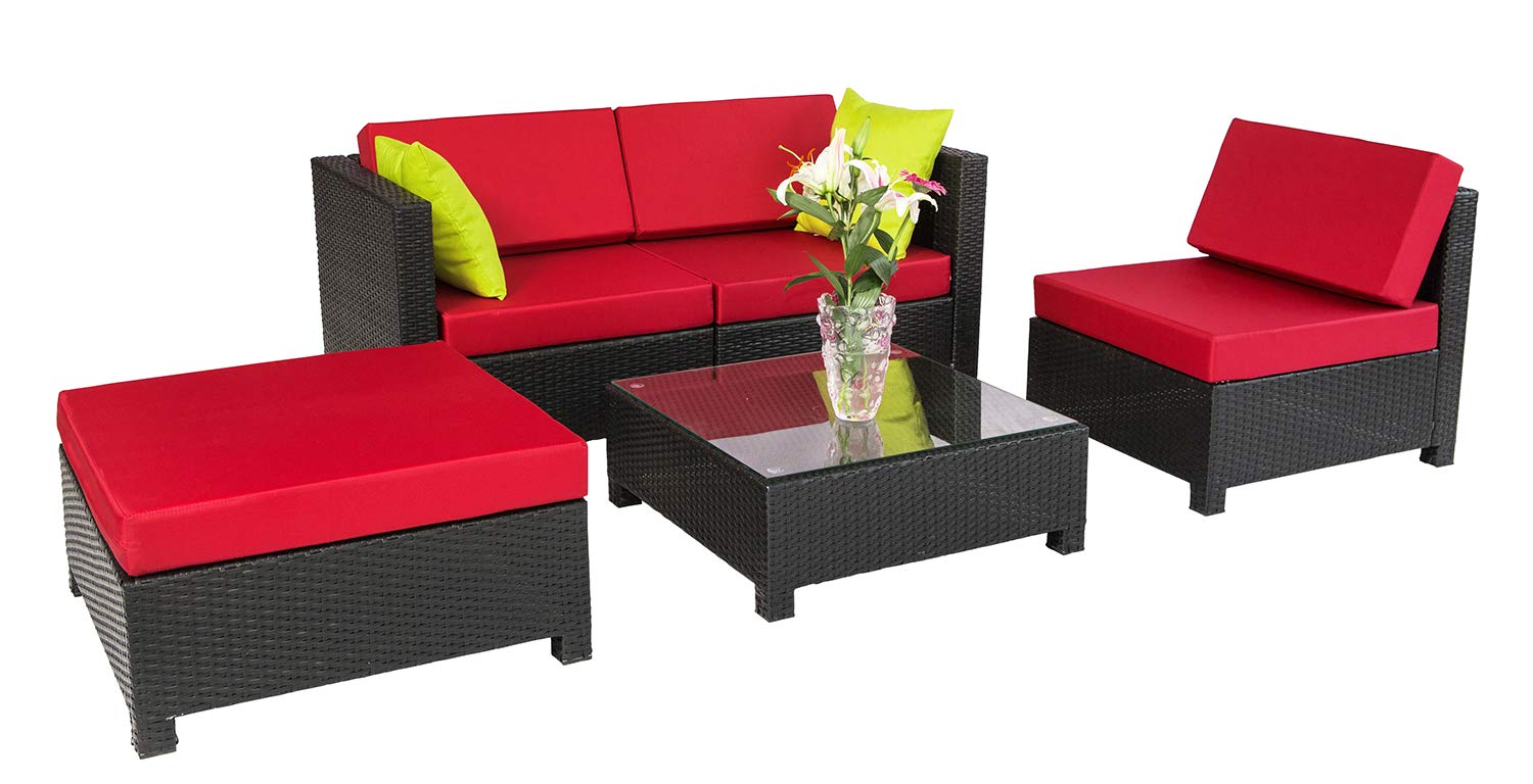 Amazon Com Mcombo 5pc Deluxe Aluminum Frame Outdoor Garden Patio
